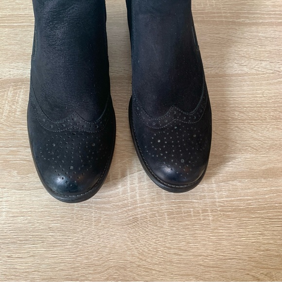 Gabor Black Suede Chelsea Boot Slip On Round Toe European Sustainable Fashion - Picture 4 of 8